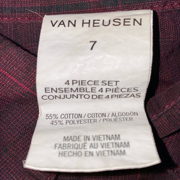 VAN HEUSEN 3 piece suit set vest pull on pants long sleeve button down size 7-8 - Picture 6 of 16